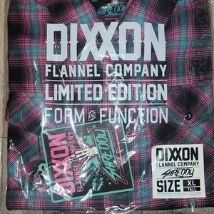 DIXXON SHREDDY LIMITED EDITION Men's Flannel Shirt - Black Pink and Teal